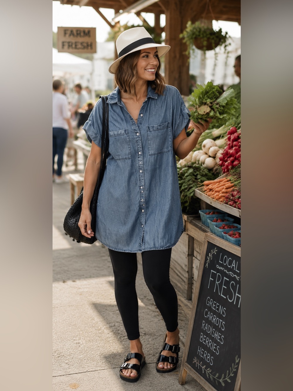 Light Wash Denim like  Tunic  size Large by velvet heart